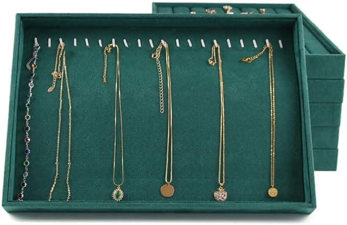 Image of Premium Chain /Necklace Velvet Jewelry Drawer Organizer Tray Stackable