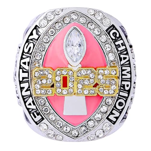 Image of 2025 Fantasy Football Championship Ring | Heavy FFL Champion Trophy Ring | Gold Silver Tone Plated Award Trophy for Fantasy Football League Winner
