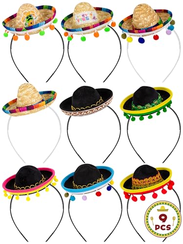 Melisheer Sombrero Headband, Classic Cinco De Mayo Party Hat with...