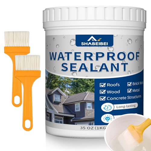 Transparenter Wasserdichter Beschichtungsmittel 1KG – Flüssige Dichtungsmasse wasserdicht, Kristallklar Abdichtung, Universalabdichtung für Holz, Beton, Dach – Flüssigkunststoff transparent