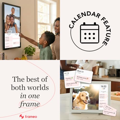Image of FRAMEO 10.1 inch Digital Photo Frame WiFi HD IPS Touch Screen Digital Picture Frame Expandable Storage via USB or SD Card, Easy Setup Share Photo or Video via Frameo APP, gift for Dad