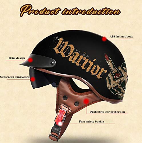Casque moto rétro homologué dot ece pour cruiser vintage - 6