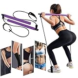 pilates resistance band workout  WHT Resistance Bands Widerstandsband Set,Yoga Pilates Stick Tragbares Pilates Bar Kit Yoga Übungsstange Für Workout für zu Hause Fitnessstudio, Gewichtheben