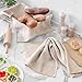 Homaxy Premium Kitchen Towels(18”x 28”, 6 Pack), Large Cotton Kitchen Hand Towels, Flat and Terry Dish Towels, 380 GSM Highly Absorbent Tea Towel Set with Hanging Loop, Multicolor