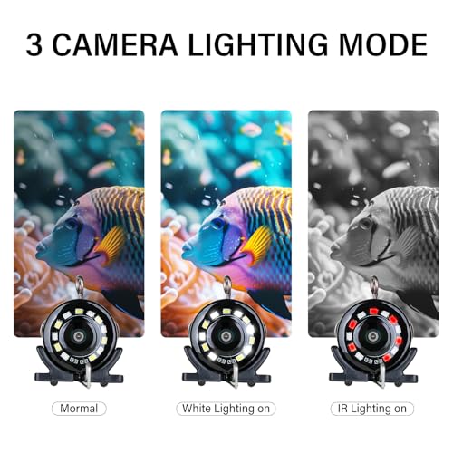 Image of Underwater Fishing Camera 5 inch LCD Monitor Portable Fish Camera with Light Waterproof IP68 for Ice Fishing, Lake Sea Boat Kayak Fishing
