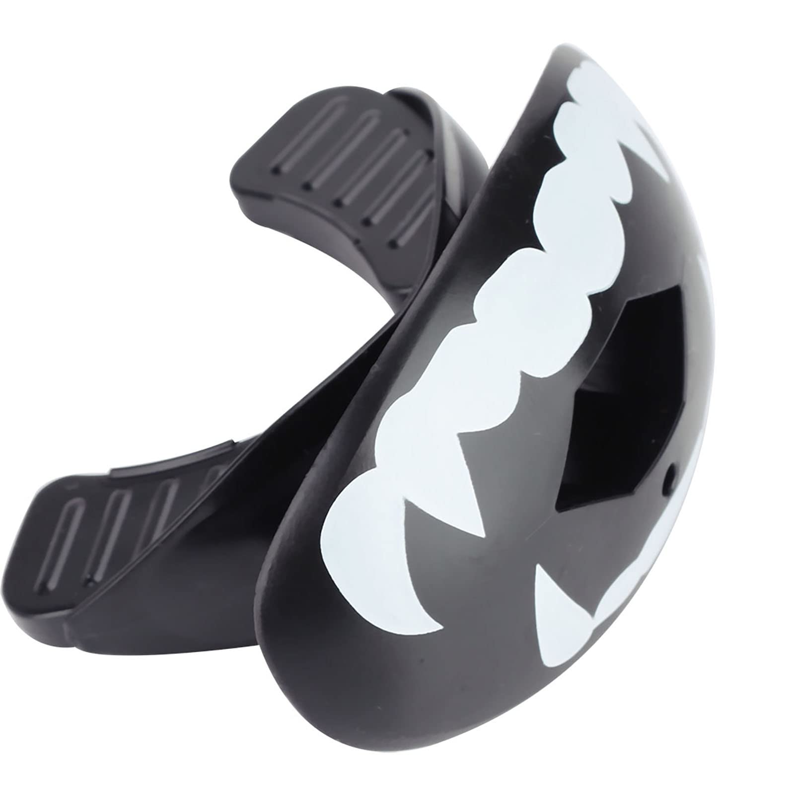 Protecteur de Dents de Protège-dents TPR de qualité Alimentaire 4colors pour les Sports de Rugby de Football de Boxe (Dents blanches sur fond noir)