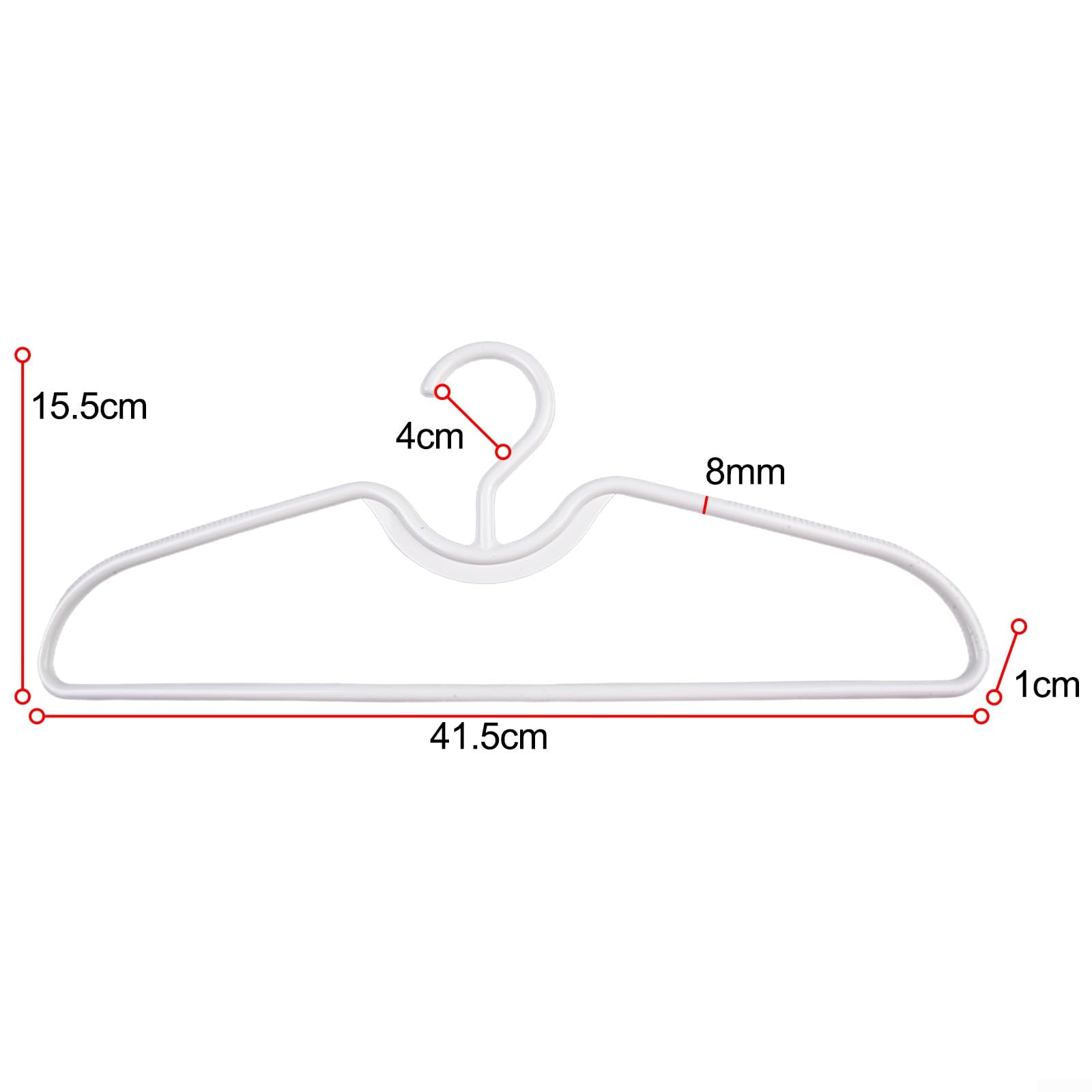 5/10/20 Pcs Plastic Clothes Hangers, Lightweight Space Saving Coat Hangers, Household Hanger Clothes Organizer Non-slip, White(20pcs)