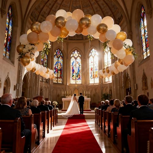 Image of 60 pcs White and Gold Balloons, 12 Inch White Sand Gold Metallic Latex Balloons, Beige party supplies for Boho Birthday Baby Shower Engagement Wedding Anniversary Party Decorations