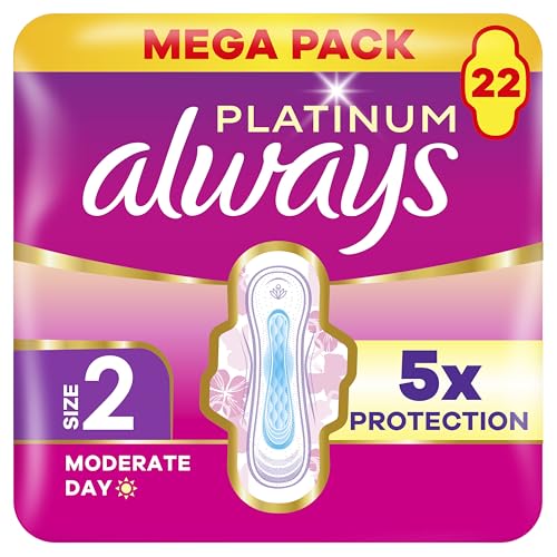 Always Platinum Long (Size 2) Sanitary Towels with Wings 22 Pads