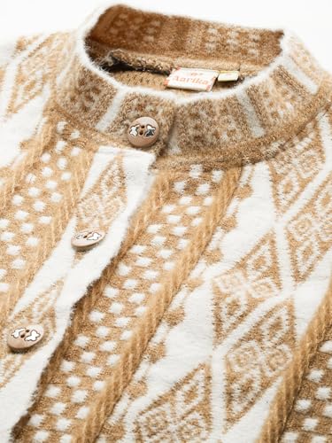 Image of Aarika Womens Winter Wear Maroon Colour Geometric Woolen Cardigan