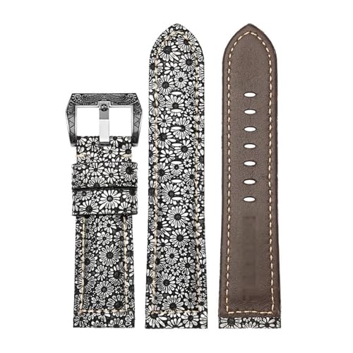 Cuir véritable authentique pour montre style pétale 22-26 mm - 2