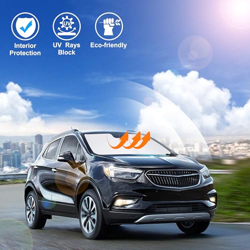 Image of Windshield Sun Shade Custom Fit for 2013-2019 Buick Encore Accessories Foldable Sunshade Sun Blocker Protect Car from Sun Rays & Heat Damage Keep Car Cooler