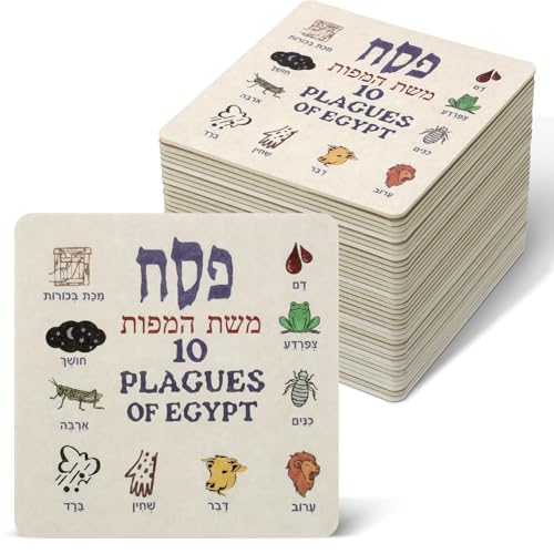 Willinglong 36 Sets Passover Drinks Coasters The Ten Plagues Coasters