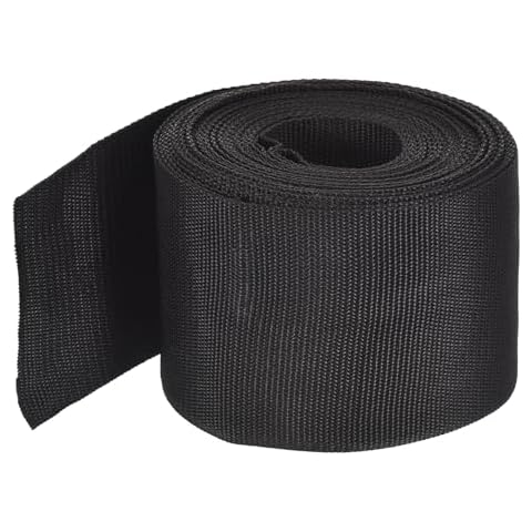 MECCANIXITY Lightweight Polypropylene Webbing Strap 4" 10 Yard Backpack Strapping Band Black for Outdoor Luggage Cargo Straps Cover