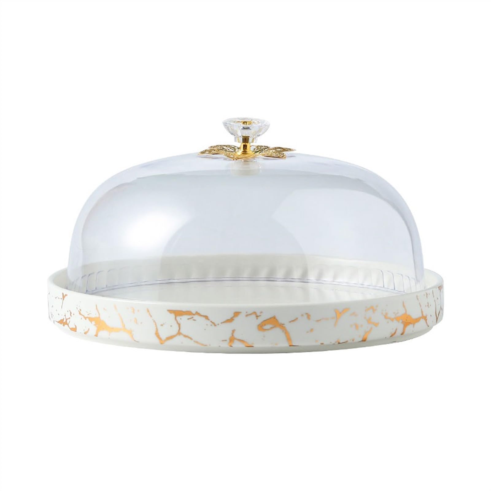 S5b8W3g7 Dessert Stand European Style Ceramic Cake Tray Imitation Marble Texture Table Food, Dim Sum Dessert Pastry Display Rack Afternoon Tea(White)
