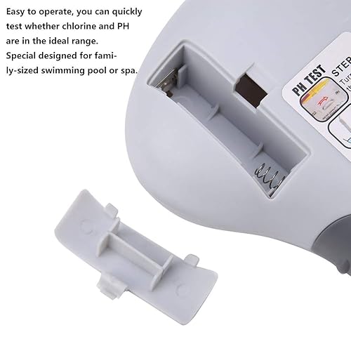 Miniatura 8 de PC-102B Medidor de calidad del agua, plástico, prueba de piscina o spa de tamaño familiar, probador de cloro y pH CL2 con sonda, requiere 1 batería