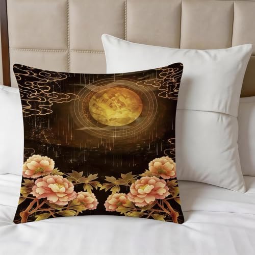 Housse de Couette 90x190 Parure de Lit Fleurs Pivoine Microfibre