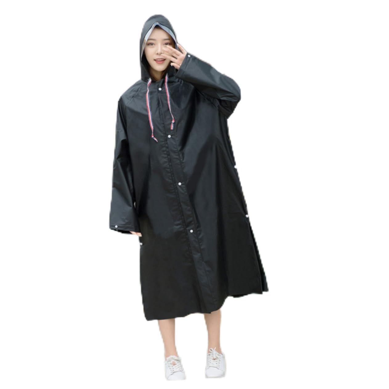 Healeved Engrosado Poncho De Lluvia para Adultos Capucha para Exteriores para Viajes y Escalada Talla XXL Material Eva Grueso