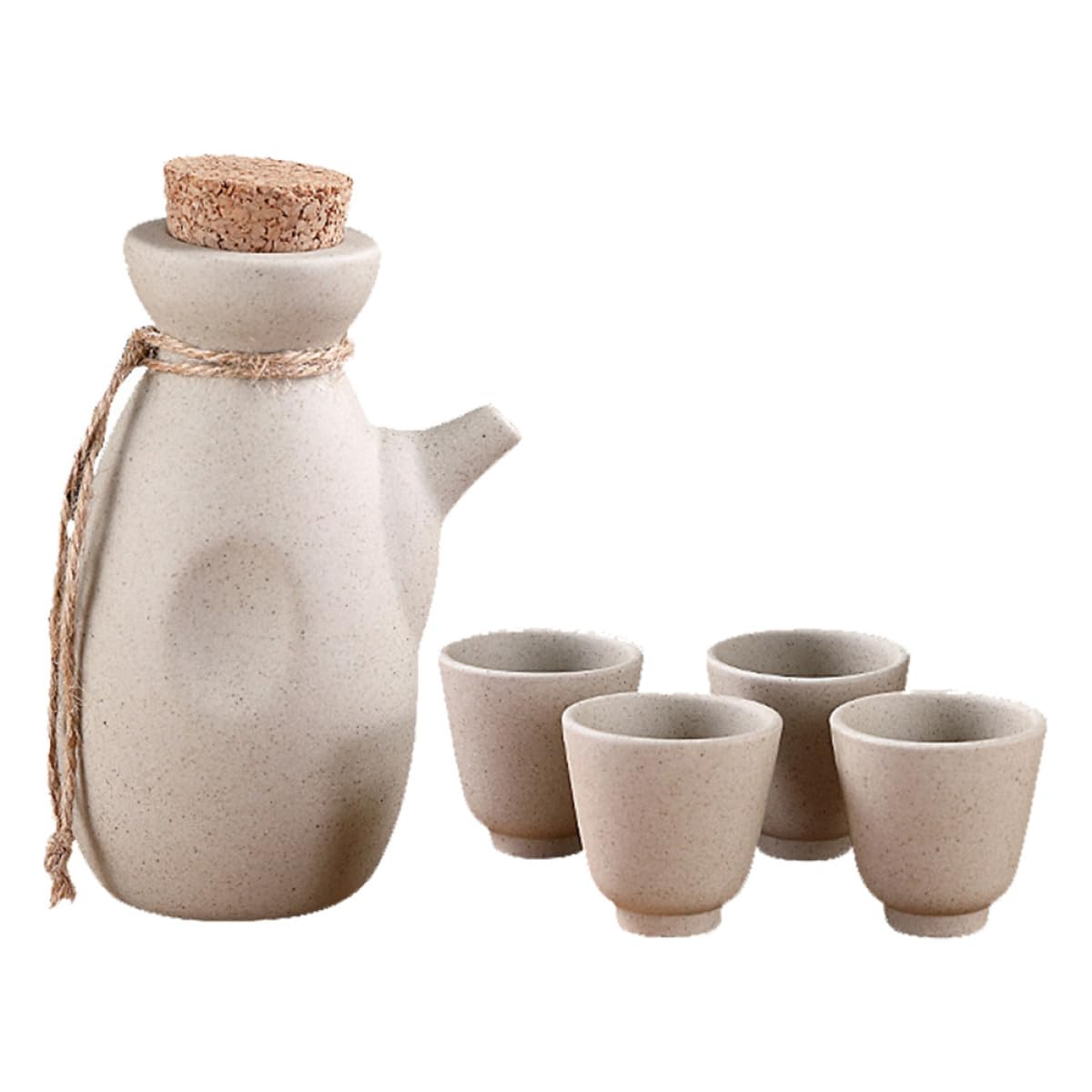 Set Sakè Giapponese in Ceramica 300ml 4 Bicchieri Atmosfera Natalizia