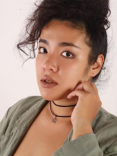 Sacina Gothic Boho Layered Star Choker Necklace, Black Choker, Boho Gothic Necklace, Christmas Jewelry Gift for Women4