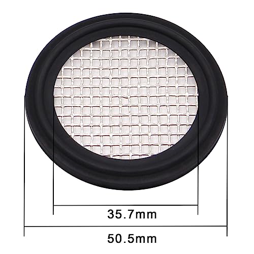 Image of DERNORD 1.5 inch FKM Sanitary Gasket w / Stainless Screen - Tri Clamp Clover (10 Mesh)