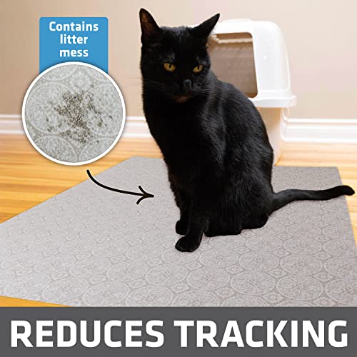 Image of Drymate Cat Litter Box Mat, Litter Trapping Mat, Waterproof, Urine-Proof, Absorbent, Machine Washable, Soft on Paws, Contains Mess, Protects Floors, Kitten Supplies, Beige, 29x36 XL
