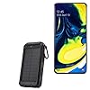 BoxWave Power Bank Compatible with Samsung Galaxy A51 – Solar Rejuva PowerPack (10000mAh), Solar Powered Backup Power Bank 10000mAh – Jet Black