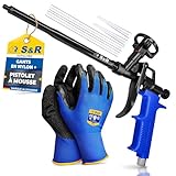 S&R Pistolet à Mousse Expansive Polyuréthane 330mm Pistolet à Calfeutrer Professionnel. Qu...