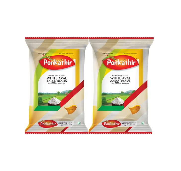Ponkathir White Aval 400g x 2 Pkts | White Rice Flakes | White Rice Poha Thin (800gm) (B0B9N6YCHK) Amazon Price History, Amazon Price Tracker