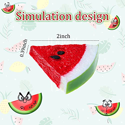 Willbond 12 Pieces Fake Watermelon Artificial Watermelon Slices Realistic Fruit Model Lifelike Simulation Watermelon For Summer Kitchen Party Decorations Photography Props Ornament (Red) #TOP1