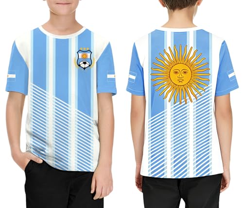 IIMMER Boys Girls Soccer Jerseys Football Training Shirt for Youth Sports Fans White Blue 4 T