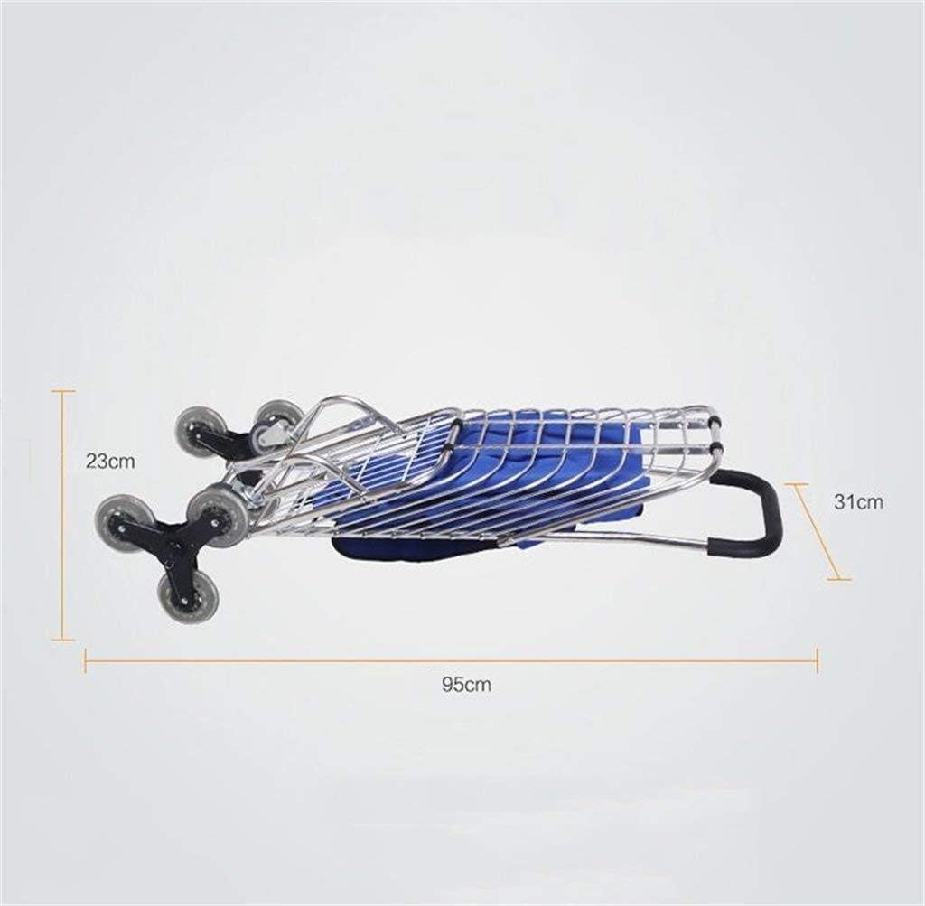 Trolley Hand Truck Aluminum Alloy Shopping Cart Fold Basket Car Old Man Clim Stairs Shopping Cart Portable Lever Car 8 Rounds Trolley Trailer Load 30 Kg