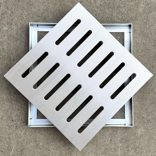 Drain de sol de sous-sol avec couvercle de grille robuste en acier inoxydable 50x50 - 2