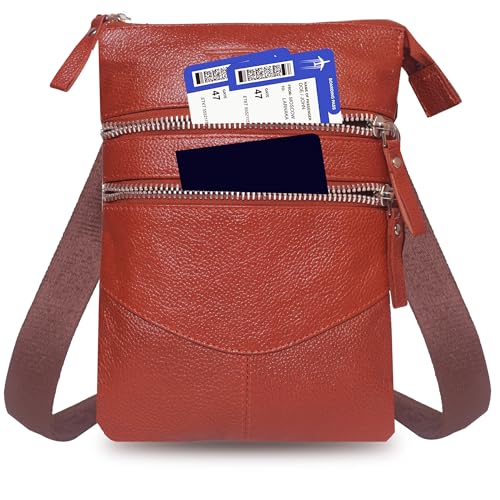 Image of ABYS Genuine Leather Passport Holder||Cash Bag||Neck Pouch||Shoulder Bag for Men & Women (Bombay Brown)