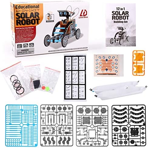 Lucky Doug 12-in-1 Solar Robot Kit, STEM Robot Science Toys for Kids Aged 8-16, Building Learning Educational Science Gifts Toys for 8 9 10 11 12 Year Old Boys Girls Kids Students Teens, Assembly Kit with Solar Powered 7 51+TZOPVTsL. AC