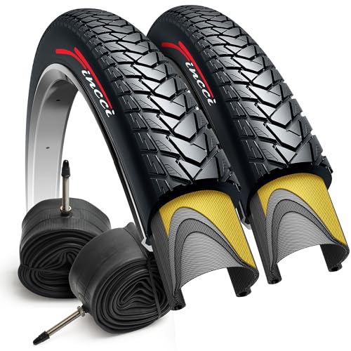 Fincci Gravel 37-622 Reifen mit 700x35c Schlauch Presta Ventil - Paar Fahrradmantel 28 Zoll mit 1 mm Pannenschutz - Fahrrad Falt Reifen 28 Zoll E-Bike, Hybrid, MTB, Rennrad & Tourenrad, 2er Pack
