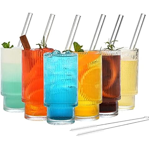 ALINK Cocktail Gläser 6er Set, Bier Glas, Can Longdrinkglas Cover