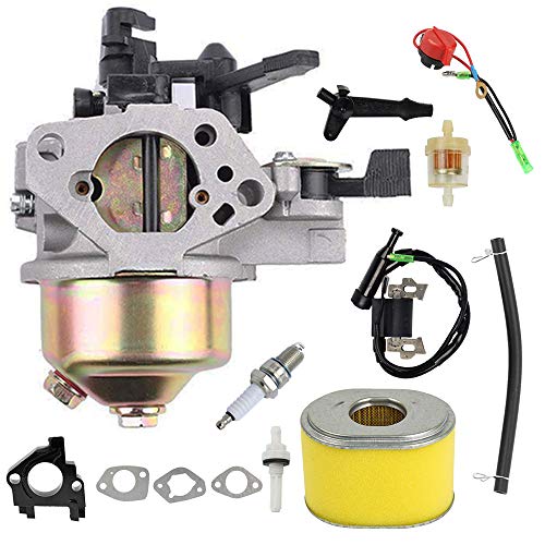 GX390 Carburetor+Ignition Coil Air Filter Kit Compatible with GX340 GX360 GX390 11HP 13HP Engine Generator Lawn Mower Motor Replaces# 16100-ZF6-V01