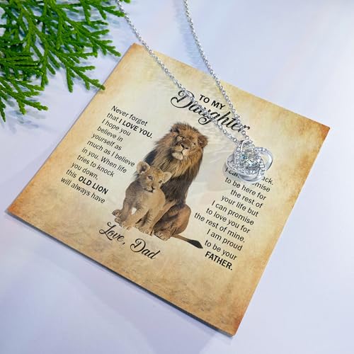 To My Daughter Necklace From Dad, Daughter Gift From Dad, Father Daughters Jewelry With Message Card And Gift Box, Graduation Christmas Birthday Gifts For Daughters From Mom3