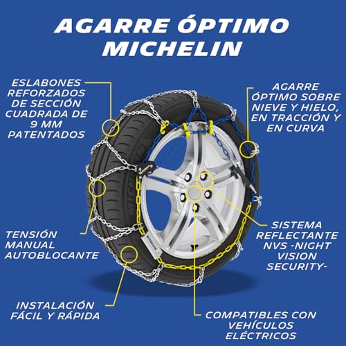 Cadenas de nieve metálicas MICHELIN 008429 Extrem Grip N°90 tensor manual 2