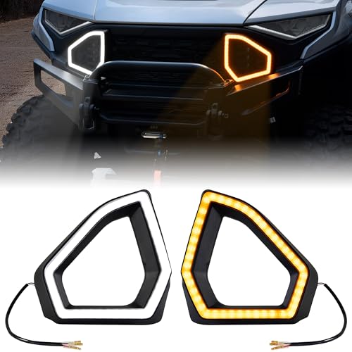 SLORIMOD Front Accent Lights for Ranger XD 1500, LED Front Fascia Accent Signature Light with DRL Turn Signal Auxiliary Spot Light Front Grill Lamp for Polaris Ranger XD 1500 2024 2025 Accessories
