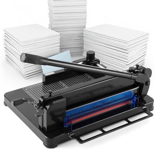 Cortador de papel resistente, recortadora de guillotina A4/A3 con hoja de acero de 12 pulgadas, corta hasta 1.57 pulgadas, máquina de corte industrial para uso en oficina