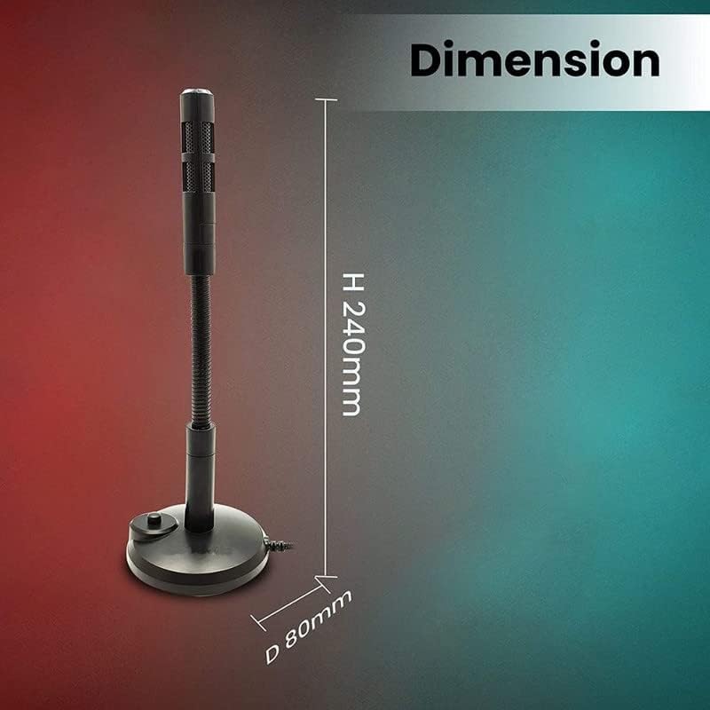 Image of Drumstone USB Desktop Microphone - Plug & Play Condenser Mic with LED, 360 Gooseneck | Ideal for PC, Laptop, Mac, PS4 | Perfect for Gaming, YouTube, Recording