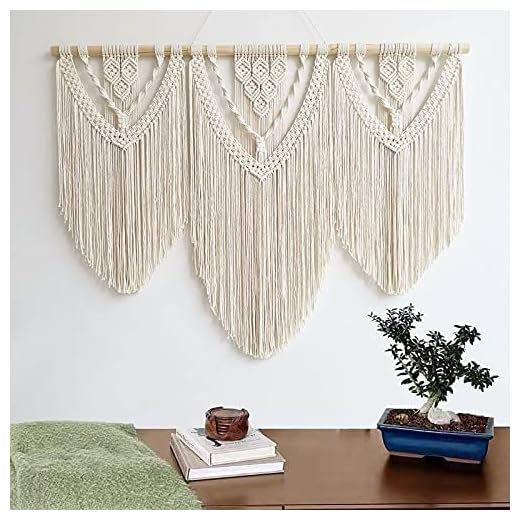 Tapiz de macramé para colgar en la pared, diseño bohemio de macramé para decoración del hogar (patrón C)