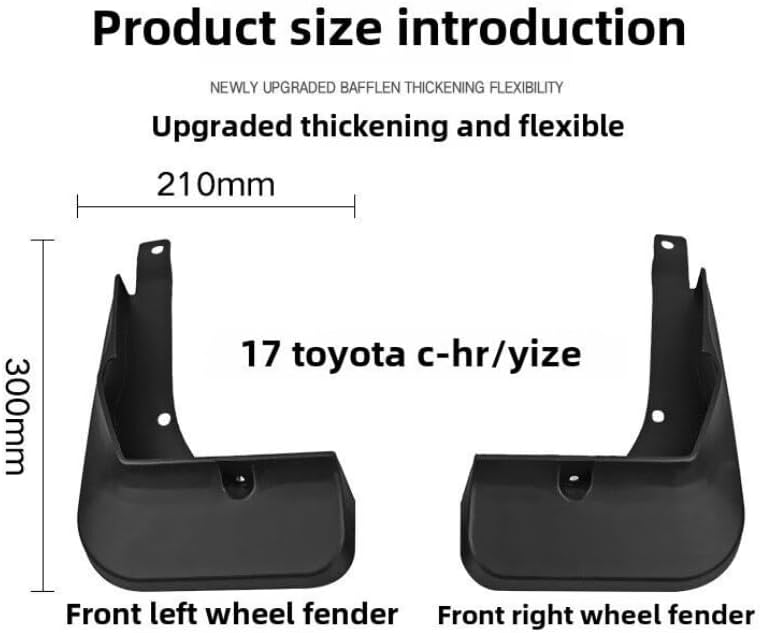 4PCS Car Mud Flaps Splash Guard Fender Mudguard for Toyota CHR 2017-2023