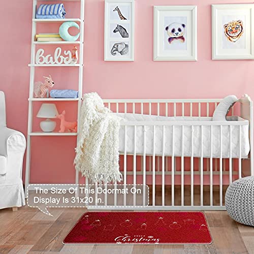 Paillasson rouge de Noël lavable en machine pour sol intérieur - 7