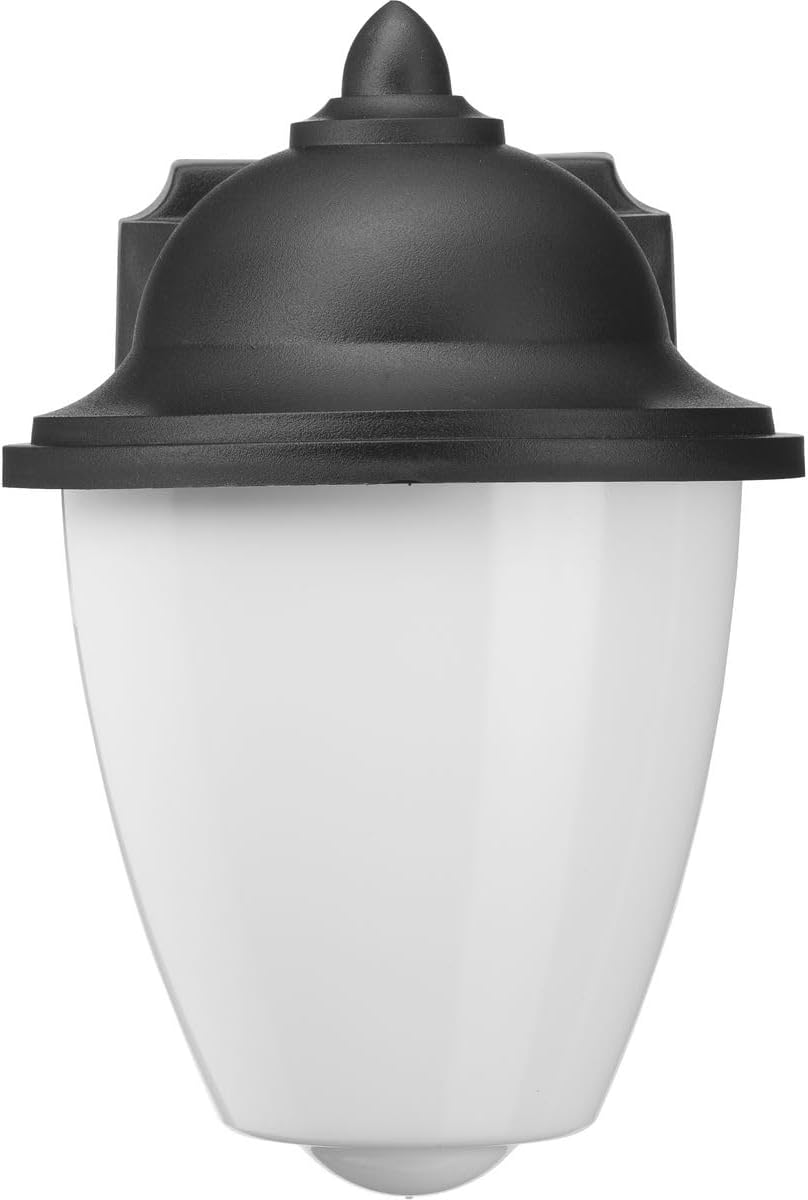 Progress Lighting Polycarbonate Outdoor 1-Light White Acrylic Shade Traditional Outdoor Wall Lantern Light Textured Black