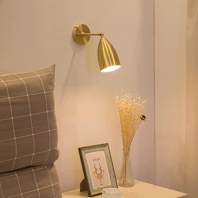 TPMAFF Nordic Minimalistische Messing Wandlamp Gangpad Gang Slaapkamer Bedlampje Spiegel Front Lamp Koperen Wandlamp photo 2