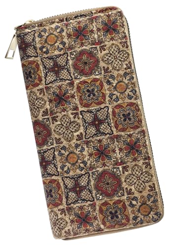 Vegan Leather Printed Multi-color Mandala Boho Flower Geometric Cash Credit ID Card Holder Mobile Zipper Wallet Light Weight Purse for Women (Style 5)3