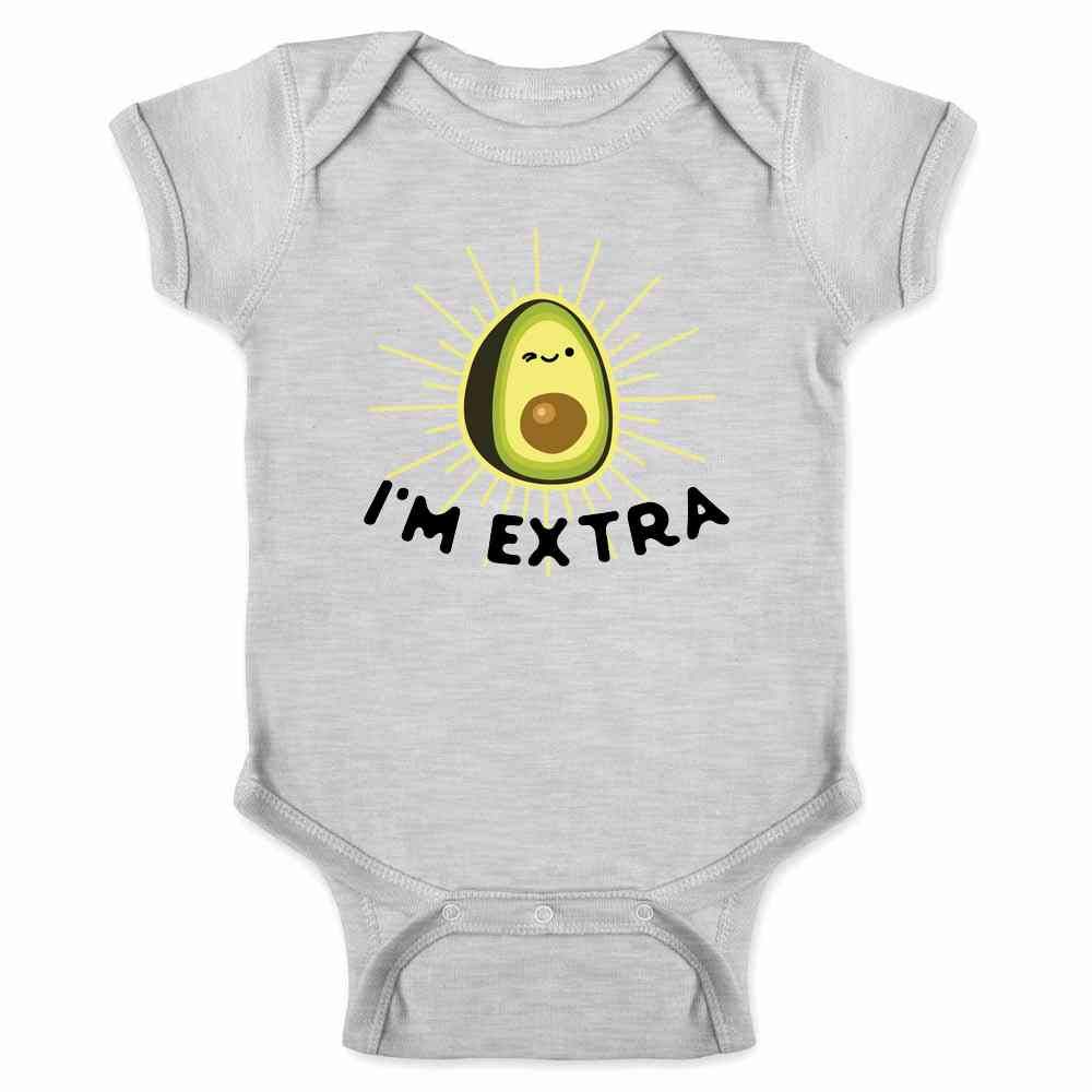 Im Extra Avocado Guacamole Funny Infant Bodysuit for Newborns Grey 6M